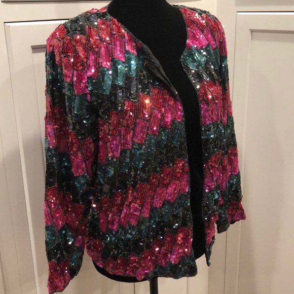 Sequin cardigan party Prism Y2K disco - Picture 2 of 8